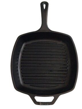 Lodge Cast Iron Square Skillet Grill Pan 8SGP 10.5 inch Non-Toxic Cookware